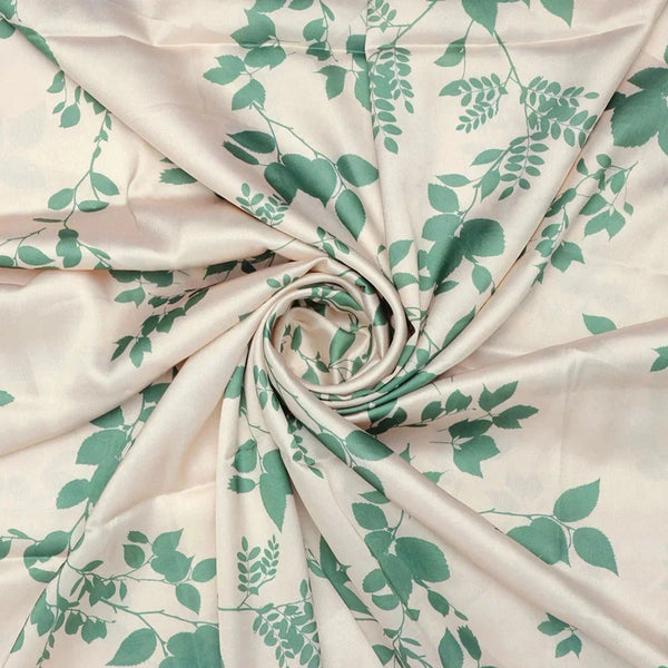Olive Stalk And Leaves Digital Printed Fabric - Japan Satin – js 0 ta07593 110 a - alternate view