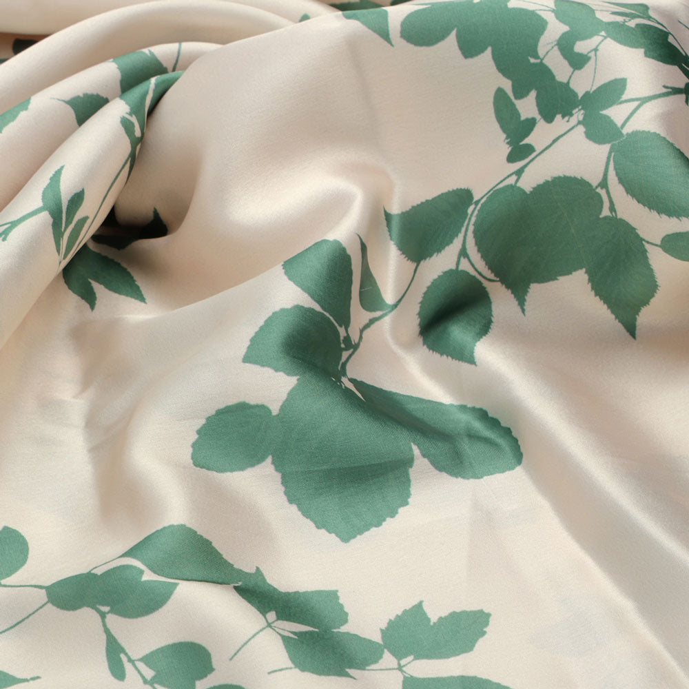 Olive Stalk And Leaves Digital Printed Fabric - Japan Satin – js 0 ta07593 110 c
