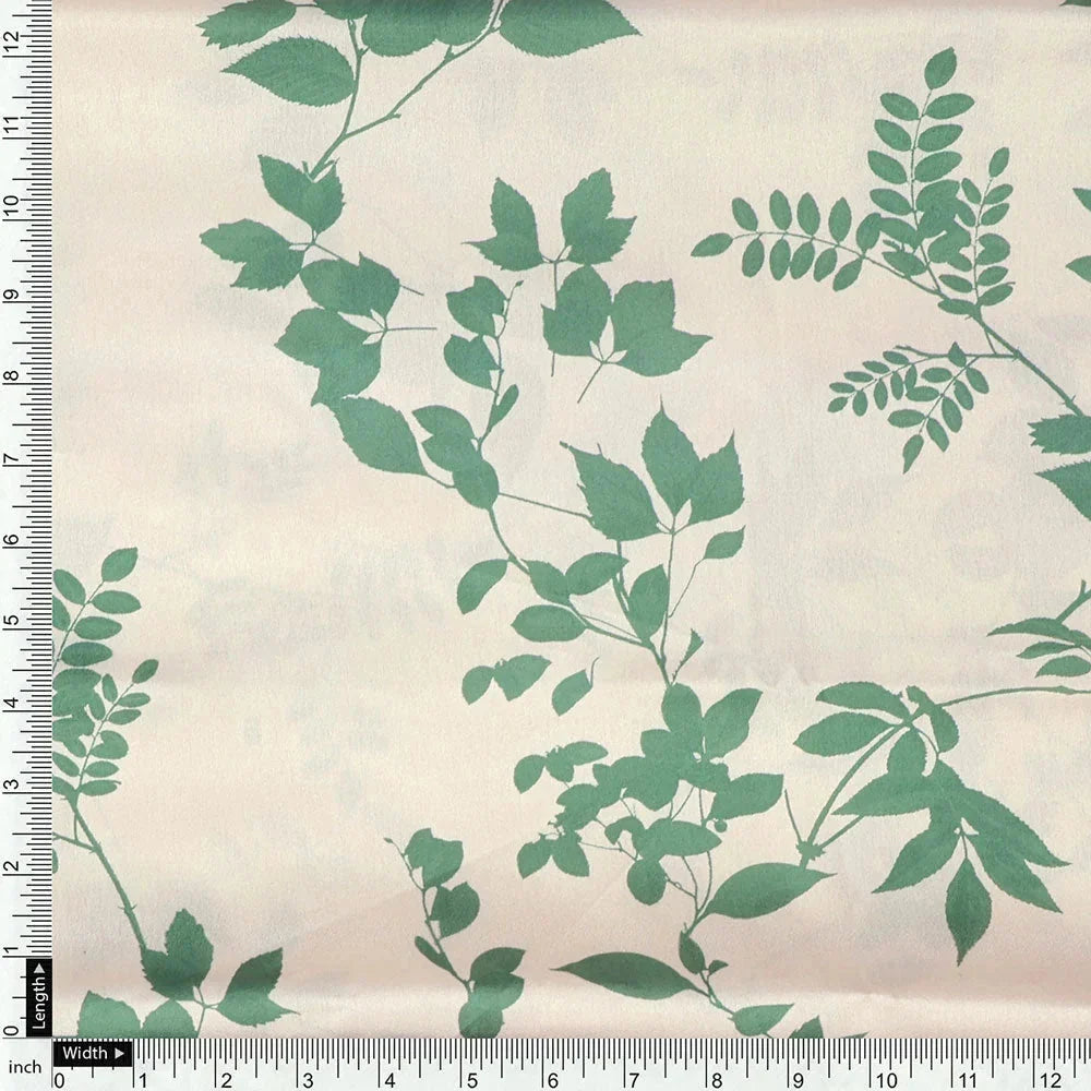 Olive Stalk And Leaves Digital Printed Fabric - Japan Satin – js 0 ta07593 110 d