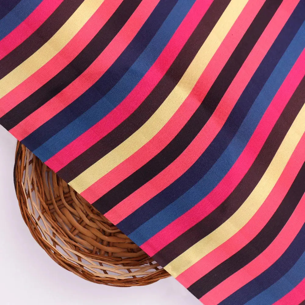 Classy Multicolor Strips Digital Printed Japan Satin Fabric – js 0 ta08372 110 b