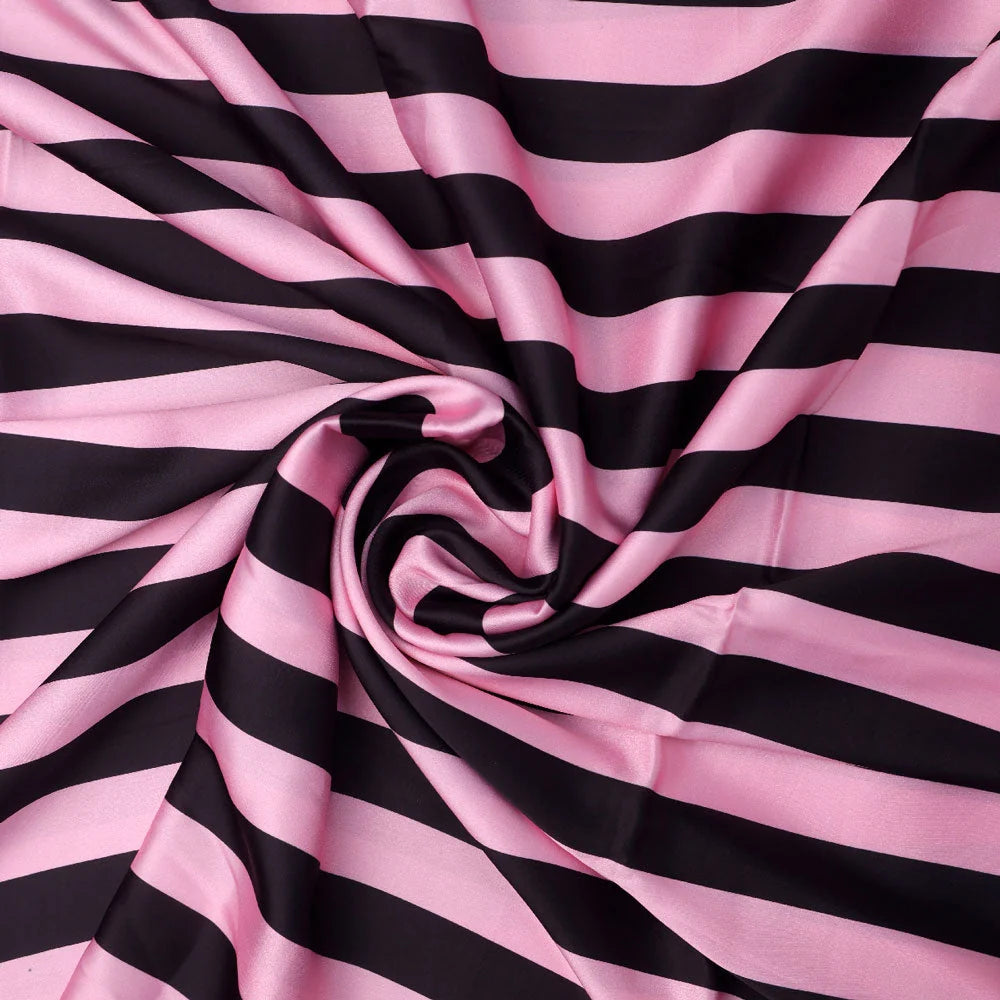 Black and Pink Striped Digital Printed Fabric – js 0 ta08373 110 a