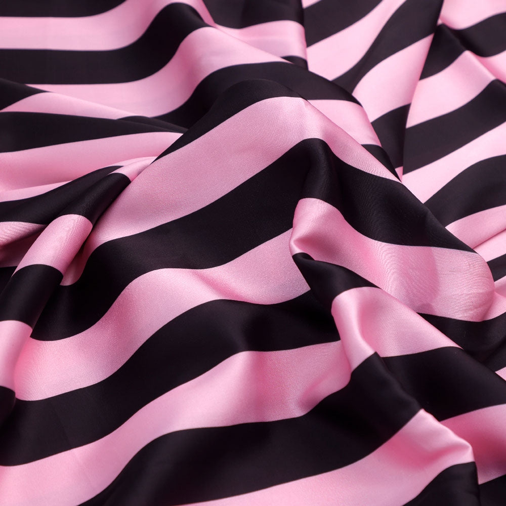 Black and Pink Striped Digital Printed Fabric – js 0 ta08373 110 c