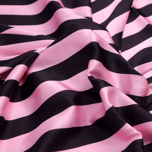 Black and Pink Striped Digital Printed Fabric – js 0 ta08373 110 c