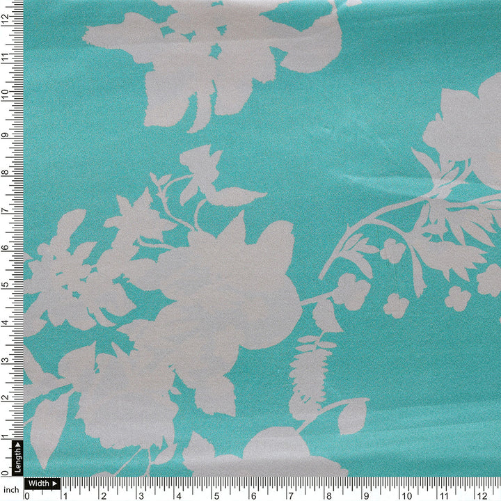 Rama Base Floral Flower Digital Printed Fabric - Japan Satin
