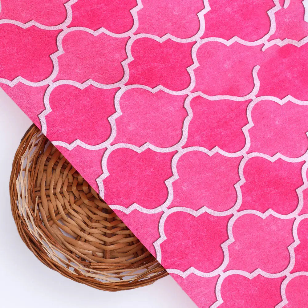 Gorgeous pink Ogee digital printed fabric from FAB VOGUE Studio – js 0 ta08732p1 110 b