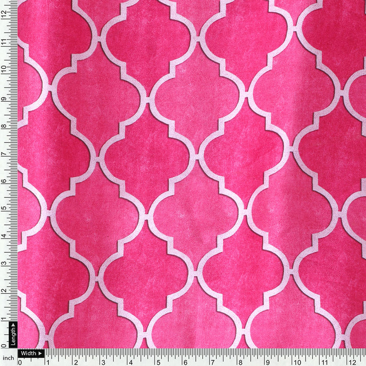 Gorgeous pink Ogee digital printed fabric from FAB VOGUE Studio