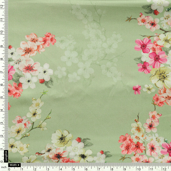 Multi Colour Tiny Beautiful Chintz Printed Fabric - Japan Satin