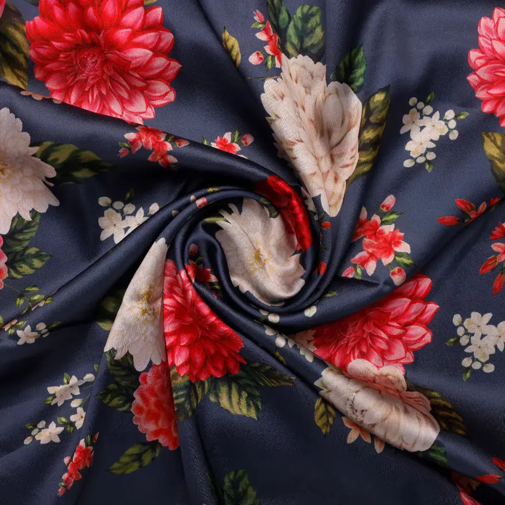 Gorgeous gray floral digital printed fabric by FAB VOGUE Studio – js 0 ta09436p7 110 a