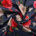 Gorgeous gray floral digital printed fabric by FAB VOGUE Studio – js 0 ta09436p7 110 a
