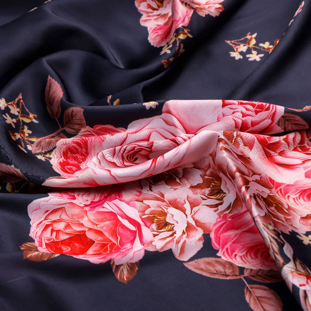 Classy floral digital printed fabric in gray by FAB VOGUE Studio – js 0 ta09553p11 110 c