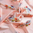 Antique Coral Colour Background With Autumn Buds Digital Printed Fabric - Japan Satin – js 0 ta09563p1 110 a
