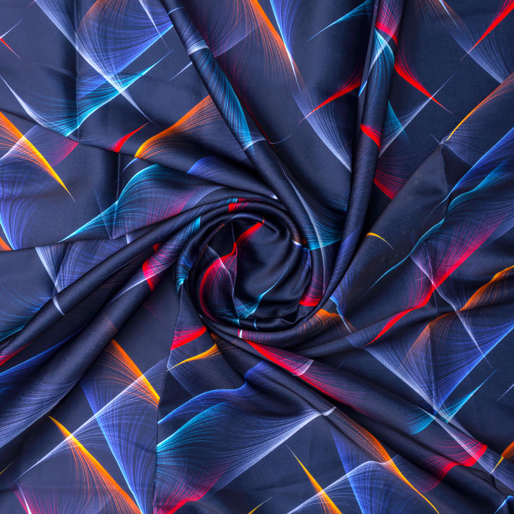 Classy blue decorative digital printed fabric from FAB VOGUE Studio