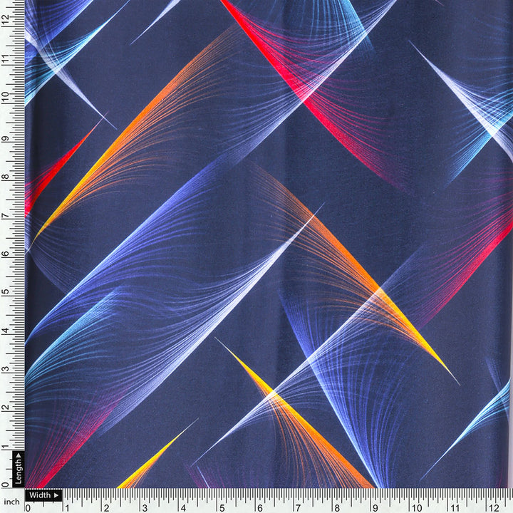 Classy blue decorative digital printed fabric from FAB VOGUE Studio