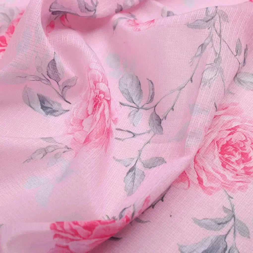 Pink Rose Allover Digital Printed Fabric - Kota Doria – kd 0 ta06118p2 110 ccopy