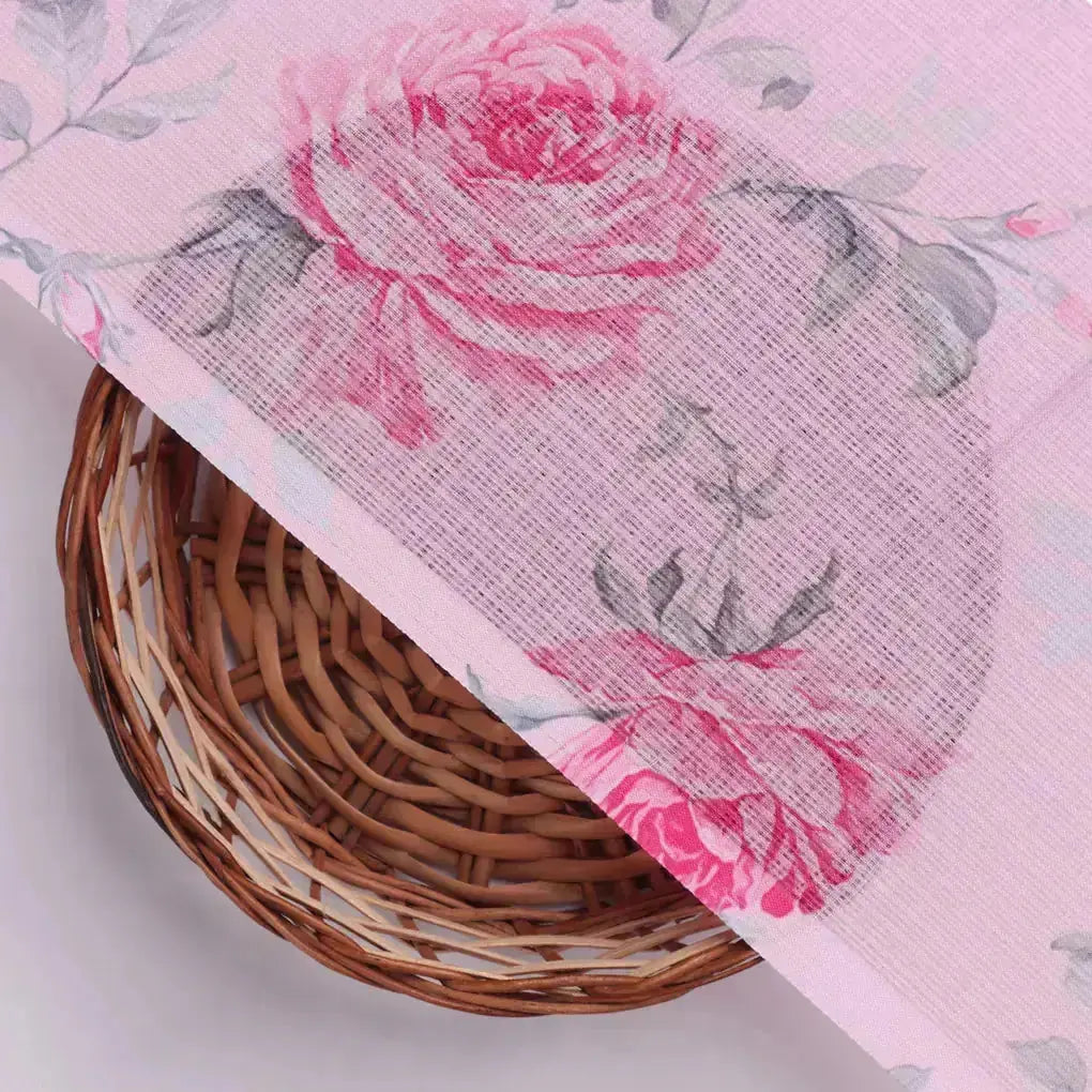 Pink Rose Allover Digital Printed Fabric - Kota Doria – kd 0 ta06118p2 110 dcopy