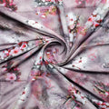 Classy Brown Floral Digital Printed Kora Silk Fabric – ks 0 0ta060200 110 a