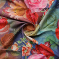 Huge Realistic Flowers Digital Printed Fabric  - Kora Silk – ks 0 ta07202l4 110 b