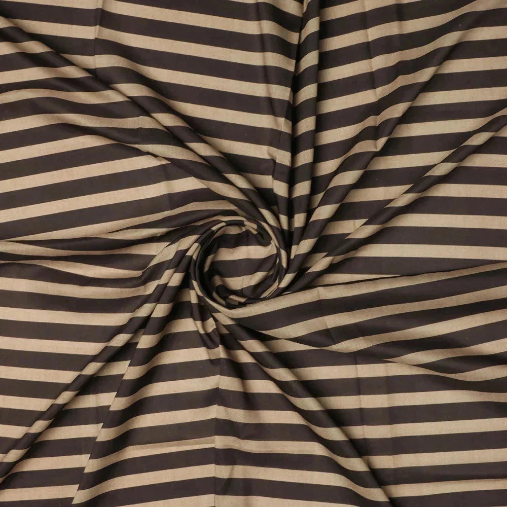 Brown Stripes Digital Printed Fabric - Kora Silk – ks 0 ta07623 110 a