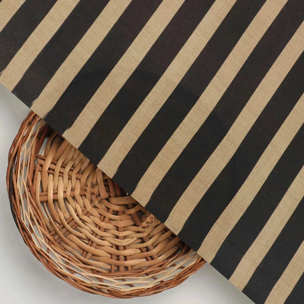 Brown Stripes Digital Printed Fabric - Kora Silk – ks 0 ta07623 110 b