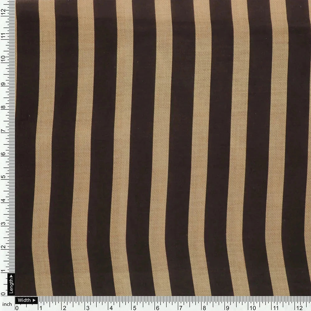 Brown Stripes Digital Printed Fabric - Kora Silk – ks 0 ta07623 110 d