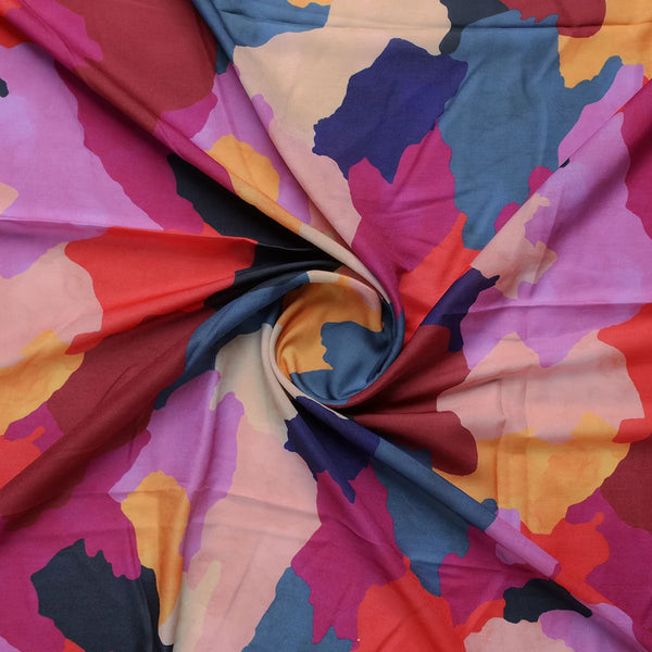 Morden Paint Of Art Multicolour Digital Printed Fabric - Kora Silk – ks 0 ta08326p5 110 b - alternate view
