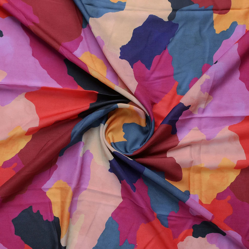 Morden Paint Of Art Multicolour Digital Printed Fabric - Kora Silk – ks 0 ta08326p5 110 b