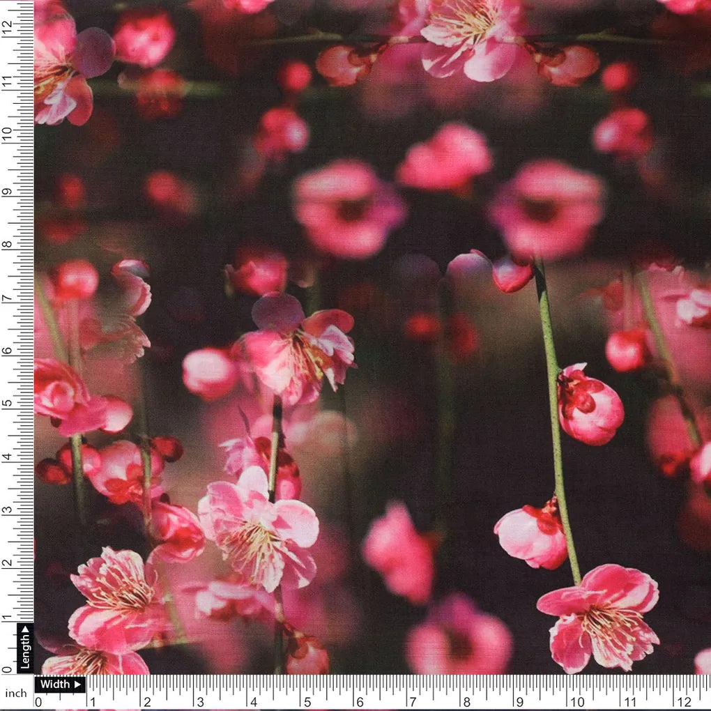 Tiny Pink Chintz Branch Digital Printed Fabric - Kora Silk – ks 0 ta08659 110 a