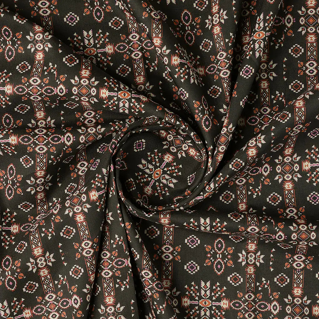 Invigorate Your Wardrobe with Muslin Fabric in Black Ajrakh Patterns – mu 0 fvs20228 110 b