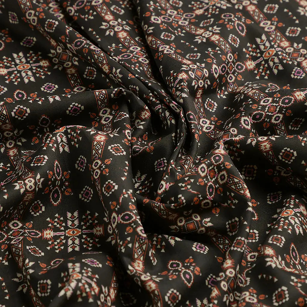 Invigorate Your Wardrobe with Muslin Fabric in Black Ajrakh Patterns – mu 0 fvs20228 110 c