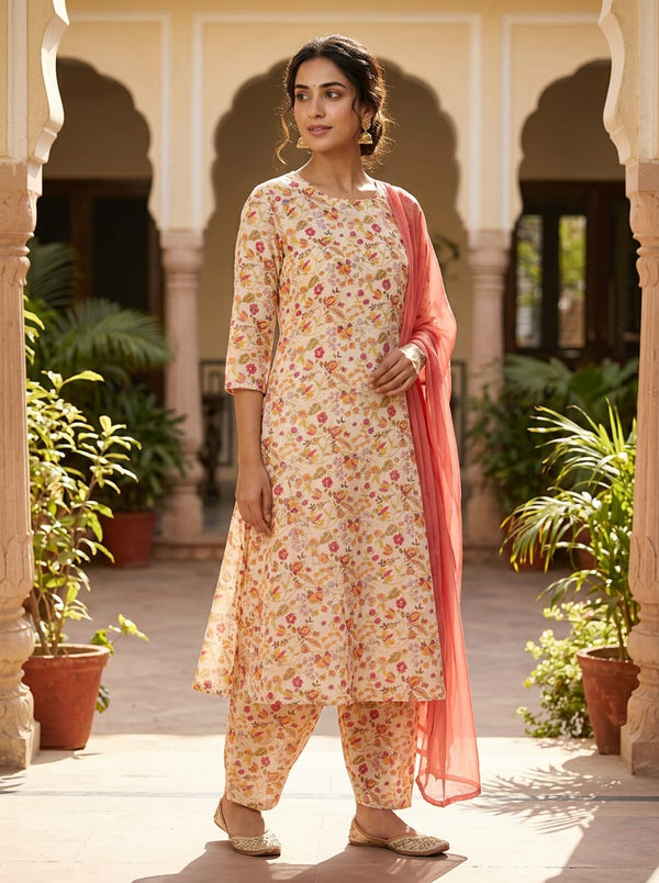 Muslin - Polyester - Design MA010468 - A-Line Kurta with Salwar Lookbook - MU-0-MA010468-114 - alternate view