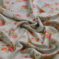 Peony Floral Strips Orange With Red Digital Printed Fabric - Poly Muslin – mu 0 ma012282 110 c