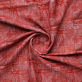 Checkes Textured Red And White Digital Printed Fabric - Muslin – mu 0 ma02235 110 b