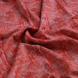 Checkes Textured Red And White Digital Printed Fabric - Muslin – mu 0 ma02235 110 c