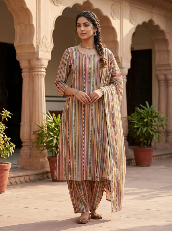 Muslin - Polyester - Design MA023302 - A-Line Kurta with Salwar Lookbook - MU-0-MA023302-114 - alternate view