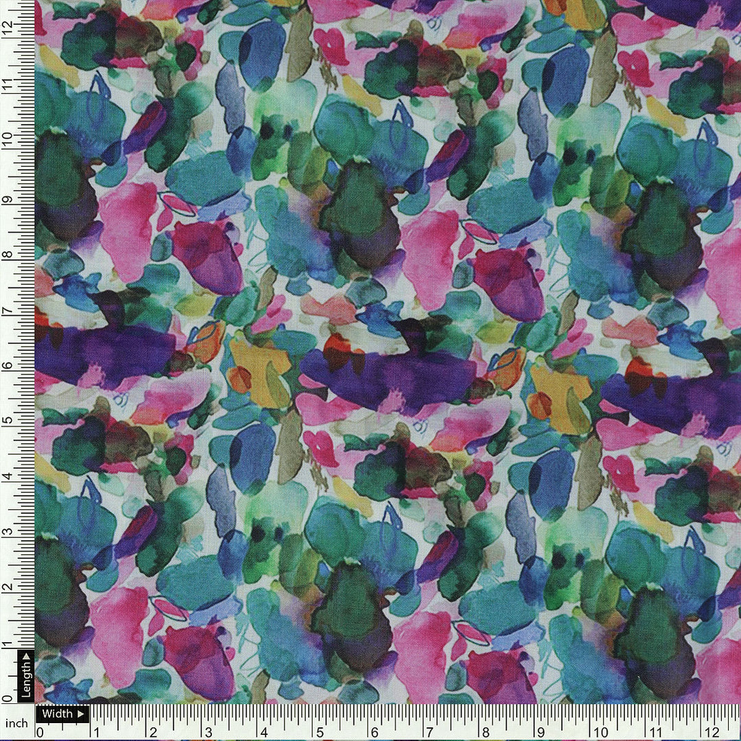 Multicolor Abstract Pattern Digital Printed Fabric
