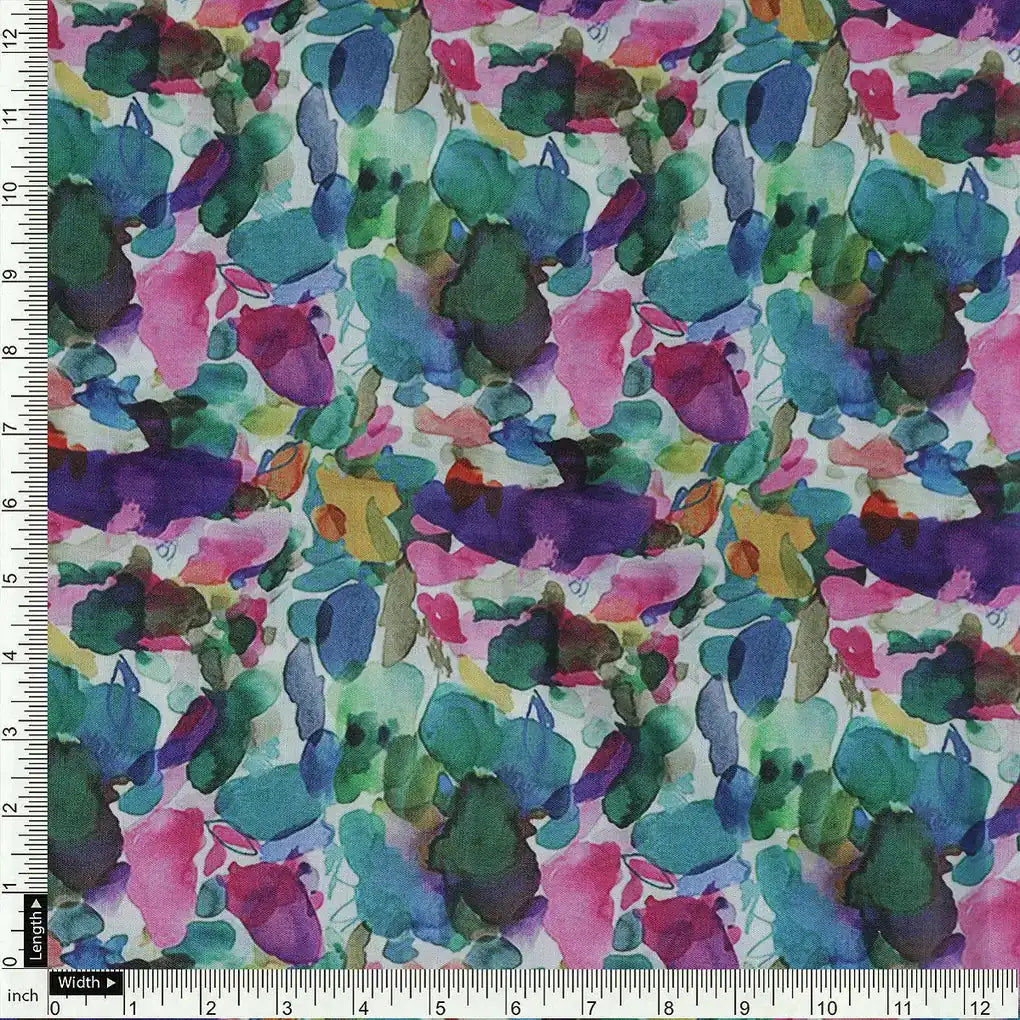 Multicolor Abstract Pattern Digital Printed Fabric – mu 0 ma08355 110 a