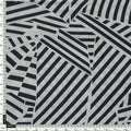Attractive Black Strips With Bone Colour Digital Printed Fabric - Muslin – mu 0 ta0078 110 a