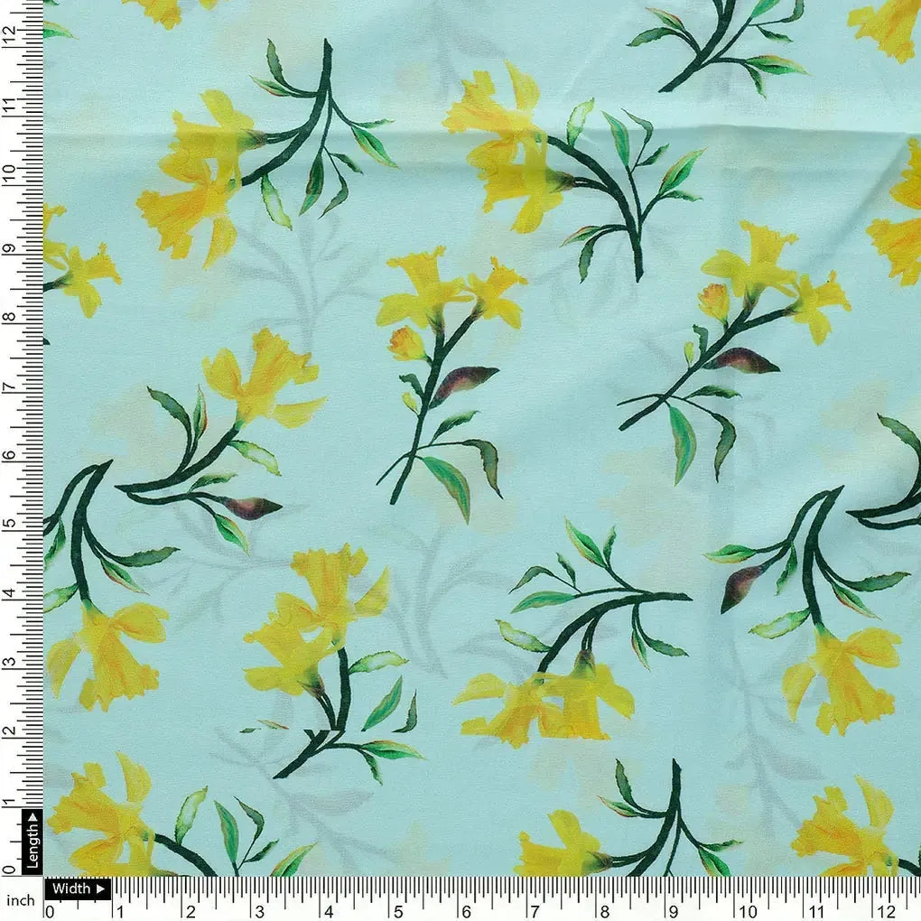 Seamles Yellow Floral Digital Printed Fabric – mu 0 ta01241 110 a