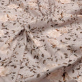 Grayish Orange Roses With Brown Valley Digital Printed Fabric - Muslin – mu 0 ta05726 110 c