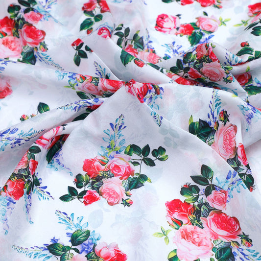 Classy floral print muslin fabric from FAB VOGUE Studio