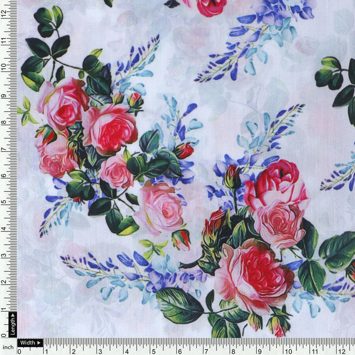 Classy floral print muslin fabric from FAB VOGUE Studio