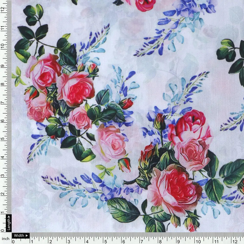 Classy floral print muslin fabric from FAB VOGUE Studio – mu 0 ta06676 110 d