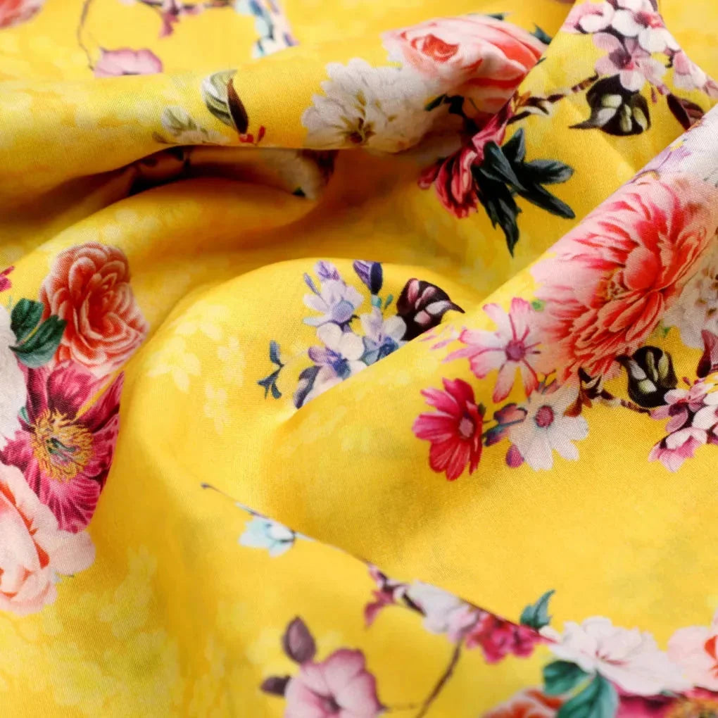 Beautiful Yellow Base Floral Bunch Digital Printed Fabric – mu 0 ta06677 110 c 2