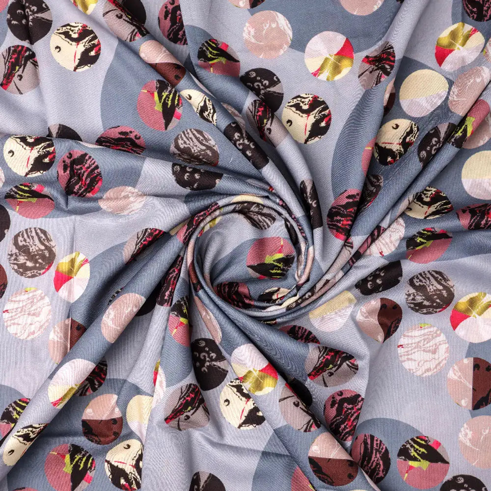 Geometric digital printed fabric in gray by FAB VOGUE Studio – mu 0 ta09596d 110 a