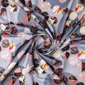 Geometric digital printed fabric in gray by FAB VOGUE Studio – mu 0 ta09596d 110 a