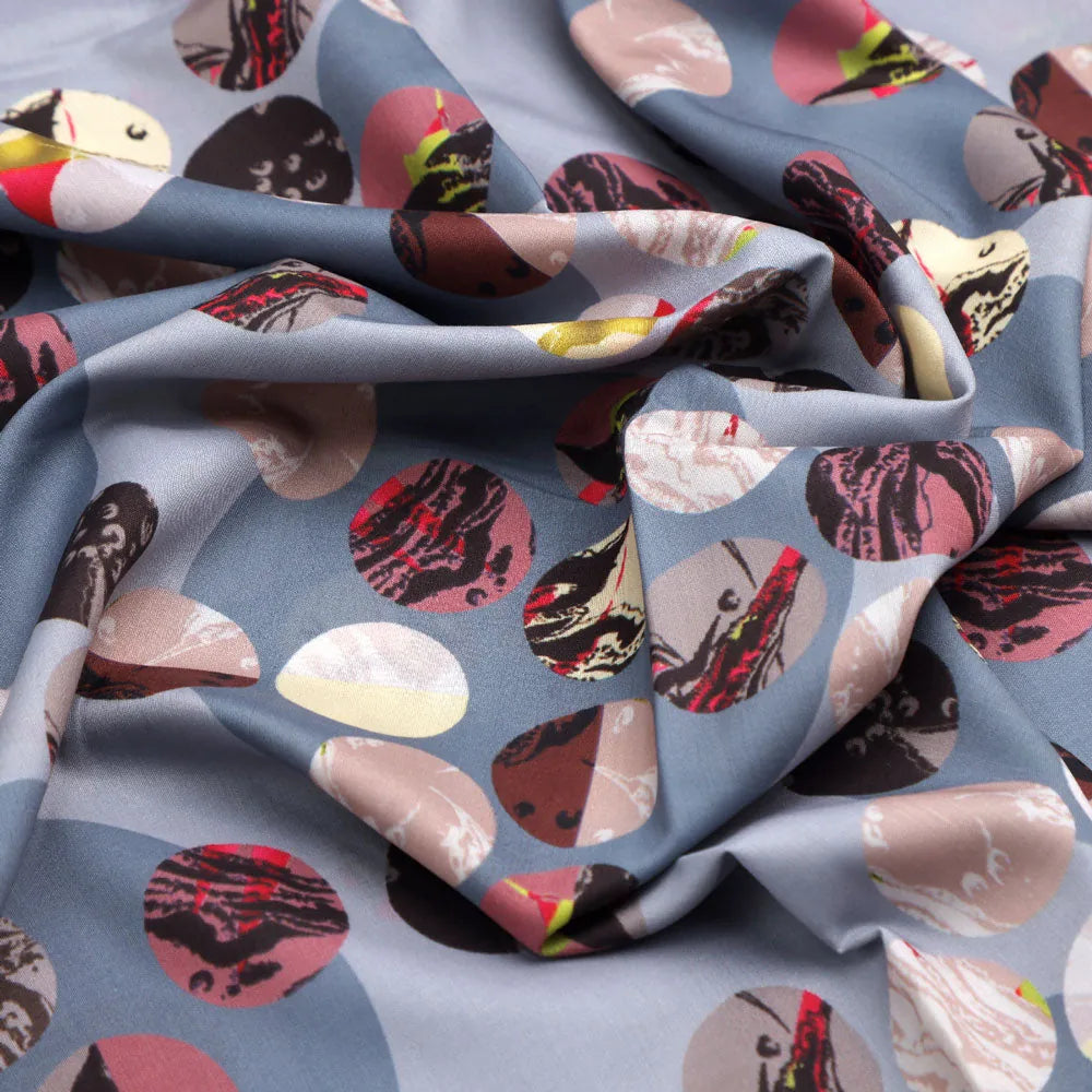 Geometric digital printed fabric in gray by FAB VOGUE Studio – mu 0 ta09596d 110 c