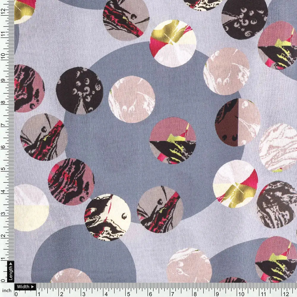 Geometric digital printed fabric in gray by FAB VOGUE Studio – mu 0 ta09596d 110 d