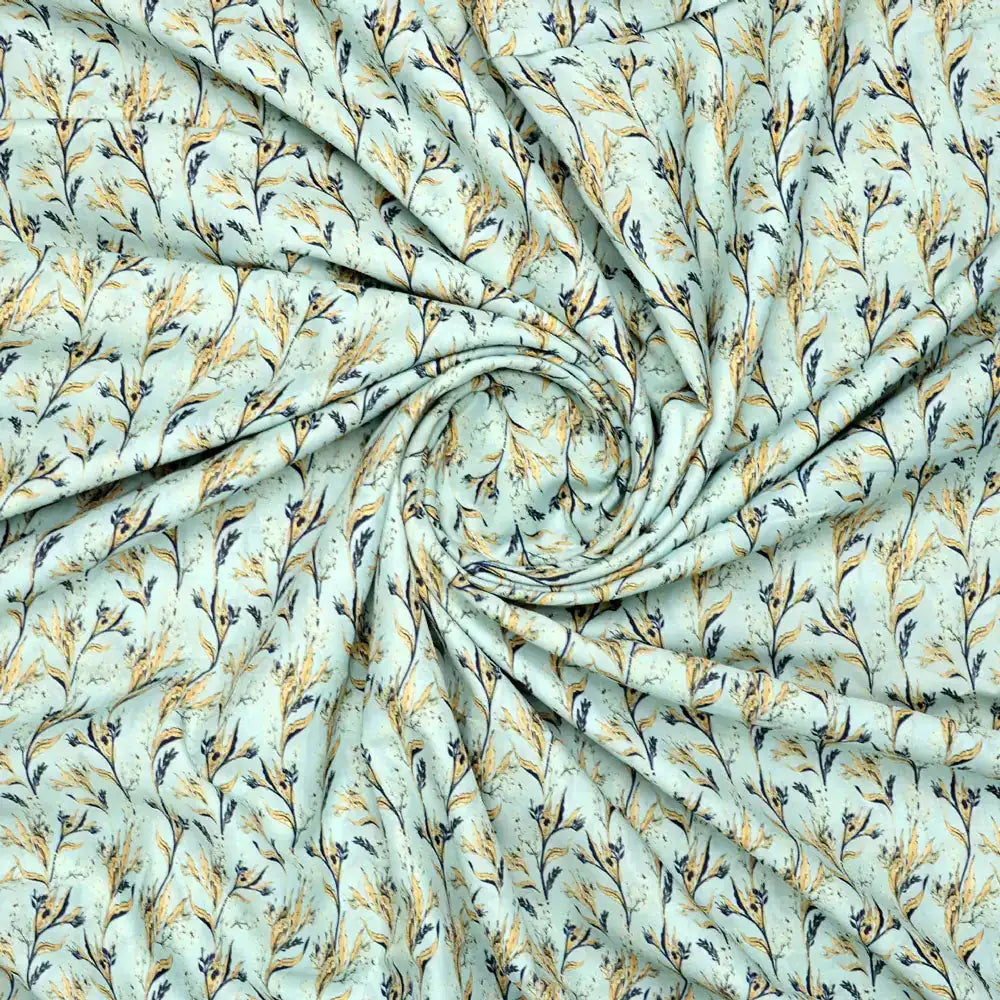 Fluid Rama Crop Branch Motif Digital Printed Fabric  - Muslin – mu 0ma013667 110 a