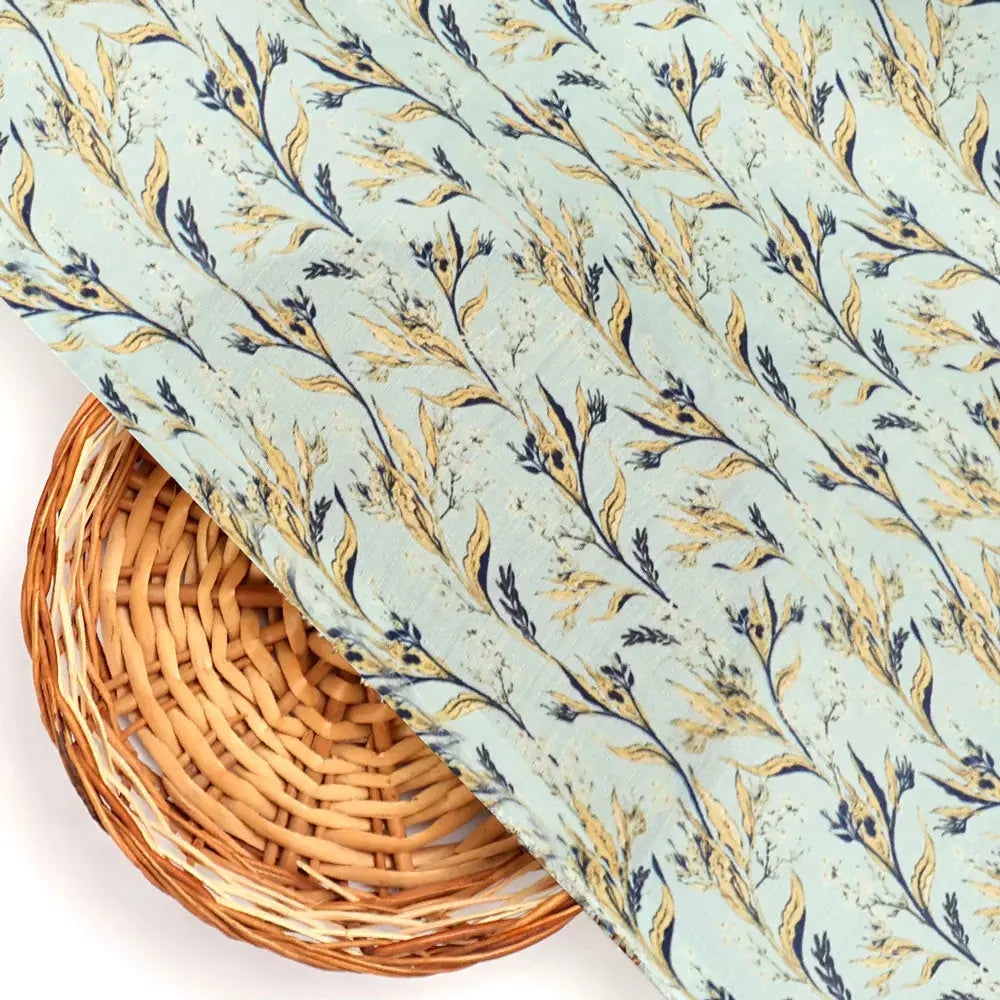 Fluid Rama Crop Branch Motif Digital Printed Fabric  - Muslin – mu 0ma013667 110 b