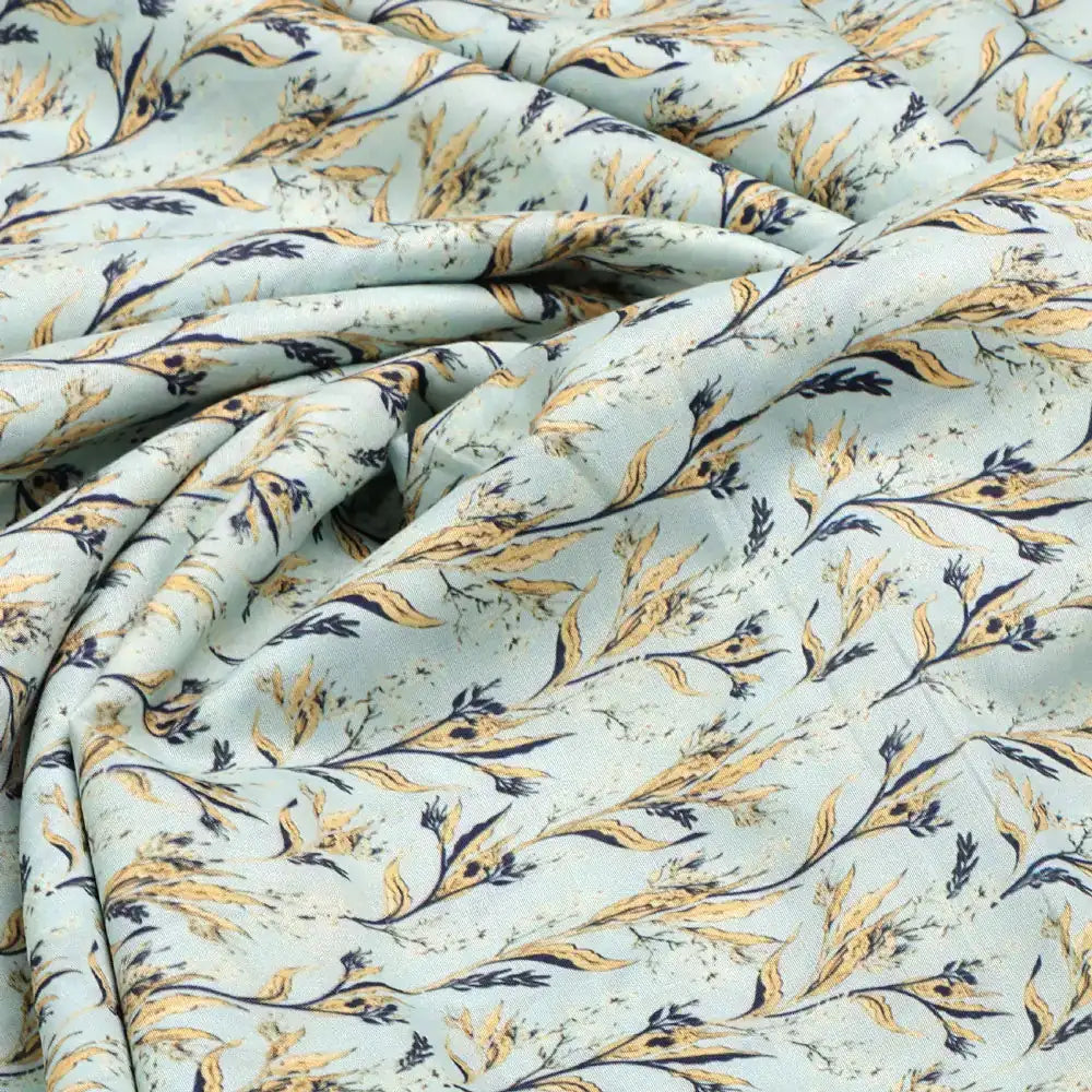 Fluid Rama Crop Branch Motif Digital Printed Fabric  - Muslin – mu 0ma013667 110 c